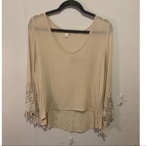 Embellished bell sleeve blouse